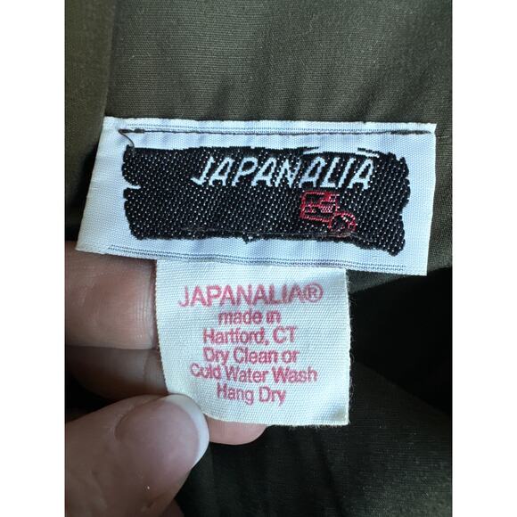 Vintage Japanalia by Eiko Sakai reversible hood coat green blue size M oversized - Picture 12 of 16